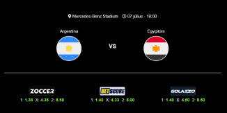 Foci Tippek: Argentína - Egyiptom 2026. július 07. - Világbajnokság 2026