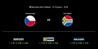 Foci Tippek: Csehország - Dél-Afrika 2026. június 18. - Világbajnokság 2026
