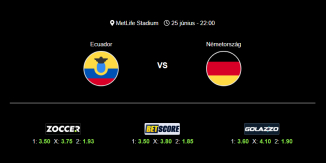 Foci Tippek: Ecuador - Németország 2026. június 25. - Világbajnokság 2026