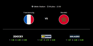 Foci Tippek: Franciaország - Marokkó 2026. július 09. - Világbajnokság 2026