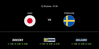 Foci Tippek: Japán - Svédország 2026. június 26. - Világbajnokság 2026