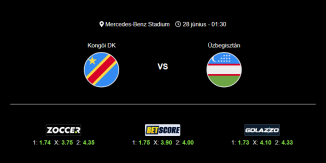 Foci Tippek: Kongói DK - Üzbegisztán 2026. június 28. - Világbajnokság 2026